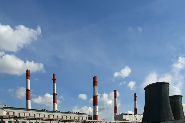 Pipes of coal burning power station — Stock Photo, Image