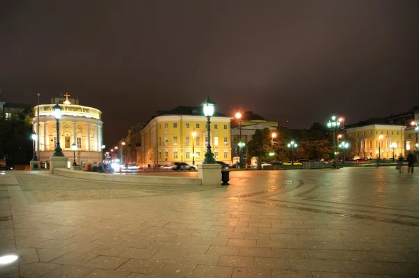 Πλατεία manege τη νύχτα, Μόσχα, Ρωσία — Φωτογραφία Αρχείου