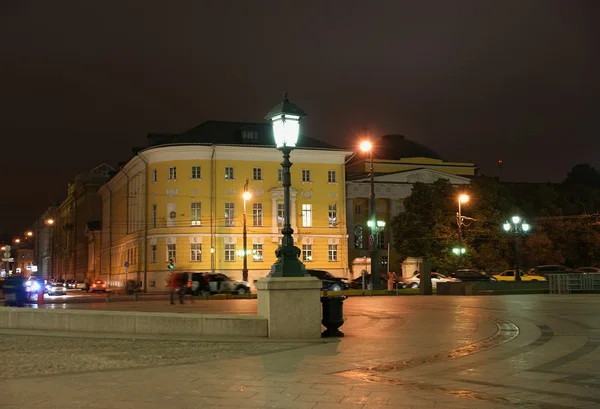 Manege vierkante bij nacht, Moskou, Rusland — Stockfoto