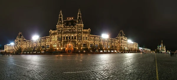 Panorama da noite Praça Vermelha. Moscou, Rússia — Fotografia de Stock