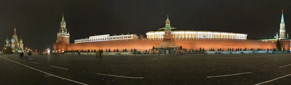 Panorama över natten Röda torget. Moscow, Ryssland — Stockfoto