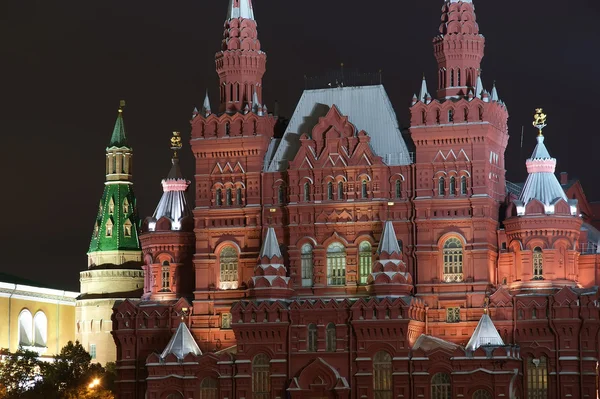 Nacht rotes Quadrat. Moskau, Russland — Stockfoto
