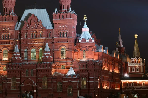 Nacht rotes Quadrat. Moskau, Russland — Stockfoto
