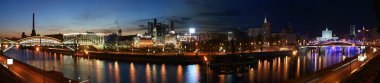 Moscow, Russia. Night. Panoramic view clipart