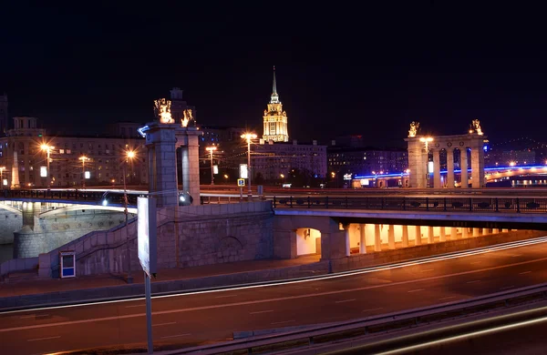 Moscow, Ryssland. Nattvisning — Stockfoto
