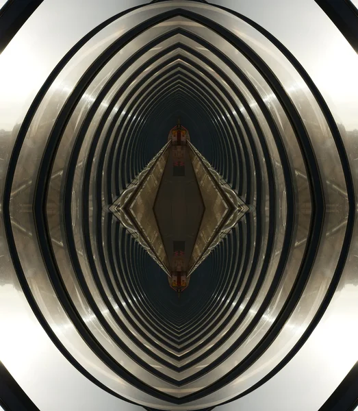Modern glass tunnel. The architectural abstraction — Stock Photo, Image