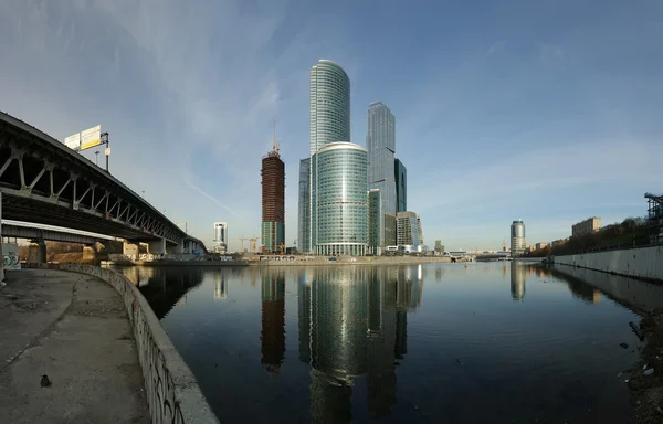 stock image Panorama of the international business centre, Moscow