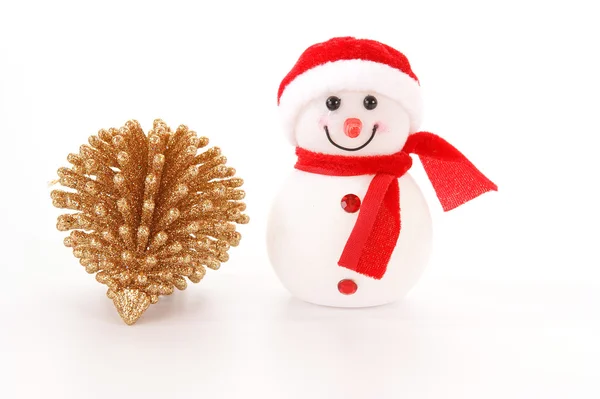 A brilhar de dentro do boneco de neve. Decoração de Natal — Fotografia de Stock
