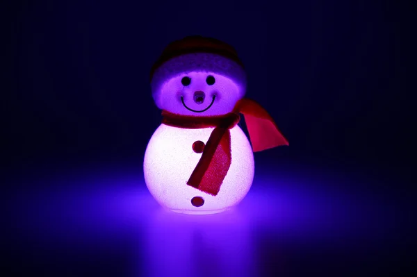 Brilla dall'interno pupazzo di neve. Addobbi natalizi — Foto Stock