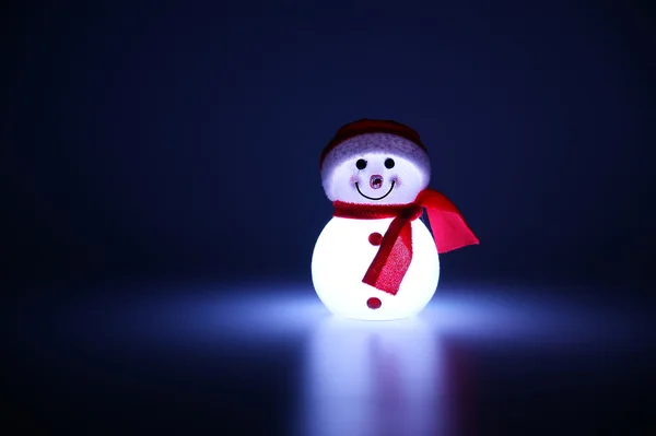Glowing from within snowman. Christmas decoration — Stock Photo, Image