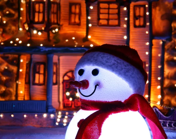 stock image Glowing from within snowman. Christmas decoration