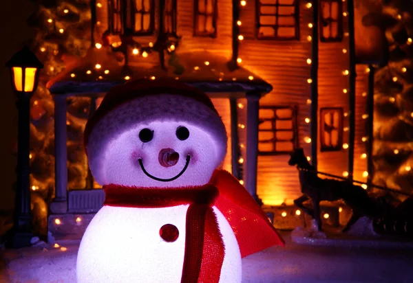 stock image Glowing from within snowman. Christmas decoration