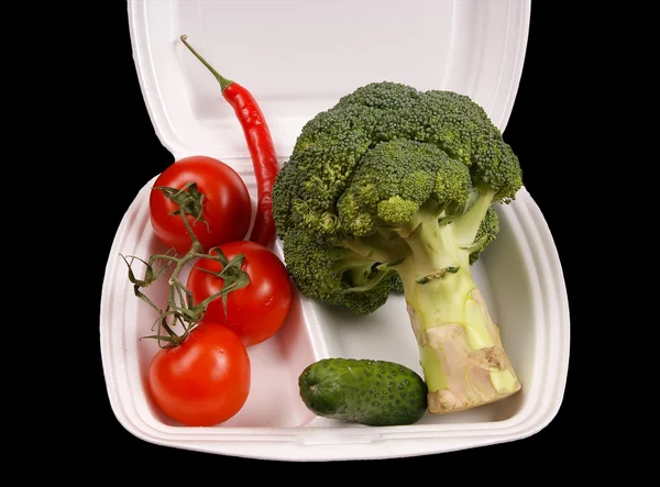 蔬菜上黑色和白色孤立的特写视图 — 图库照片