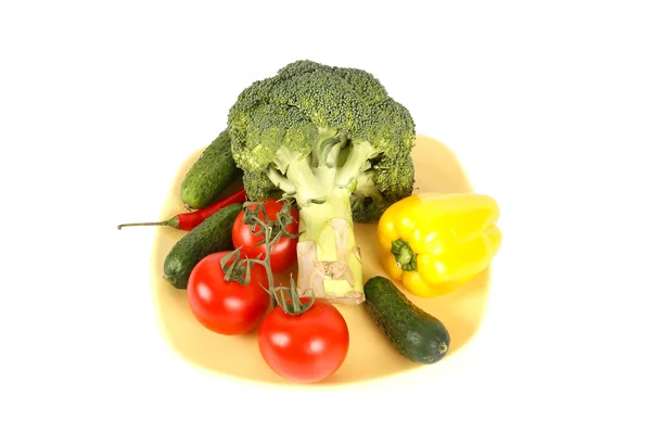 白で隔離される野菜のクローズ アップ ビュー — ストック写真