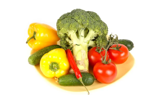 蔬菜在白色孤立的特写视图 — 图库照片