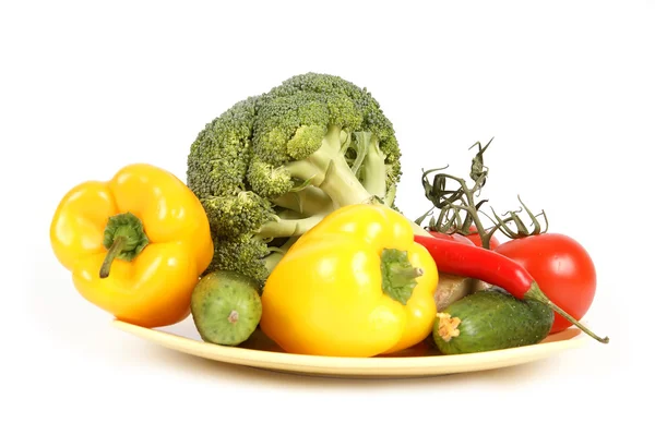蔬菜在白色孤立的特写视图 — 图库照片