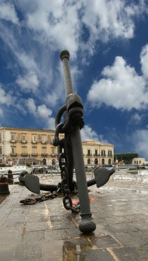 syracuse, Sicilya, İtalya'nın eski sokaklarında