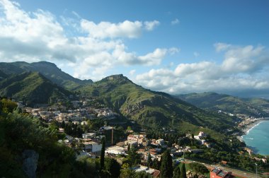 Akdeniz hava manzaralı panoramik manzara