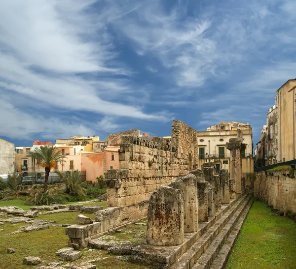 Antiken griechischen Apollo-Tempel. syrakus, sizilien, italien — Stockfoto