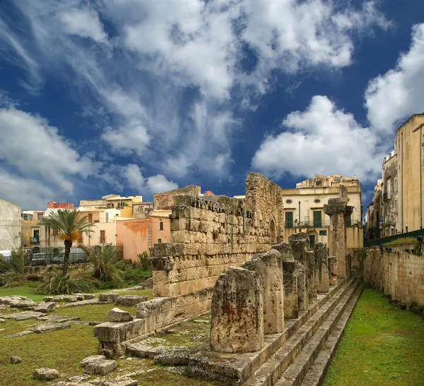 stock image Ancient Greek APOLLO'S TEMPLE . Syracuse, Sicily, Italy