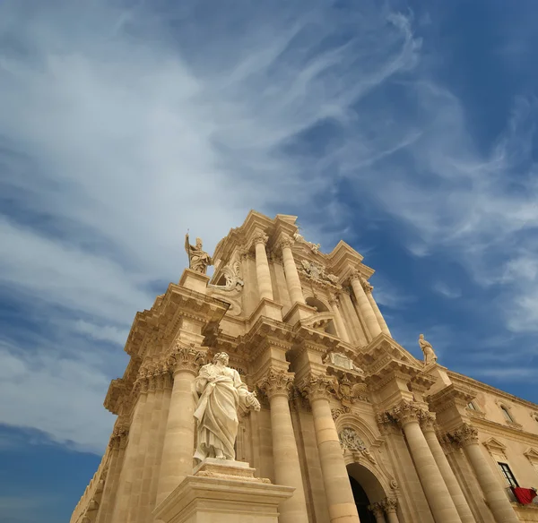 Katedrála v Syrakusách. Sicílie, Itálie — Stock fotografie