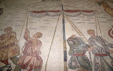 Mozaik parçası Roma villa romana del casale, Sicilya