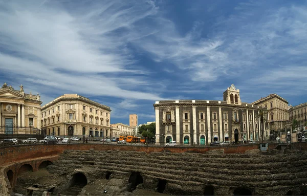 卡塔尼亚罗马露天剧场意大利南部西西里岛， — 图库照片