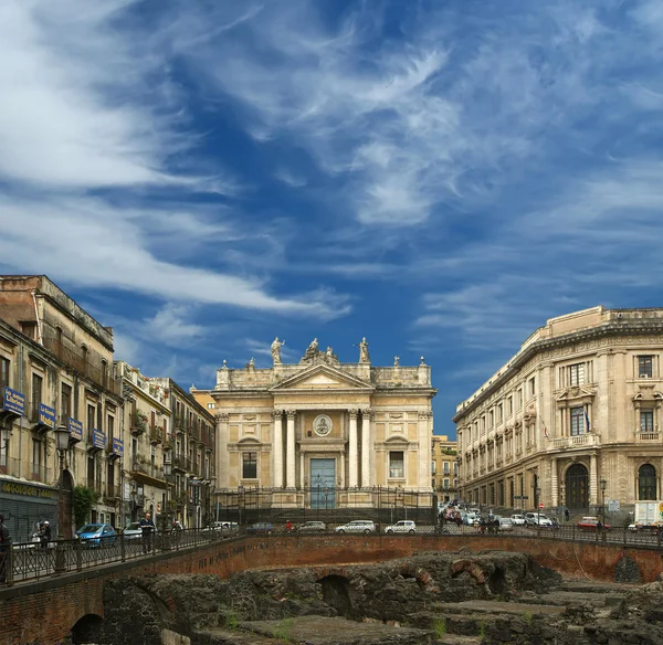 Catania Romeinse amfitheater, Sicilië, Zuid-Italië — Stockfoto