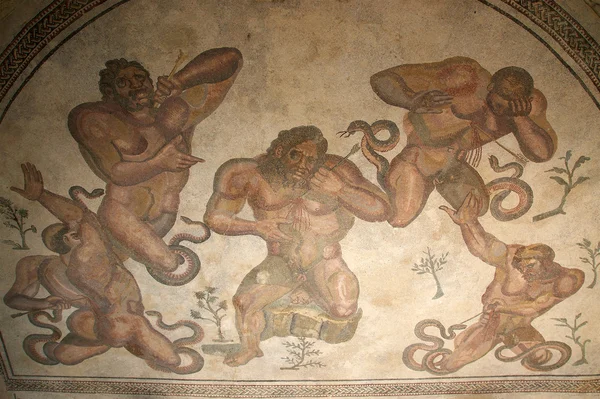 Mozaika fragmentu římské villa romana del casale, Sicílie — Stock fotografie