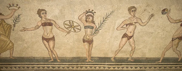Мозаїка фрагмент римських Villa Romana del Casale, Сицилія — стокове фото