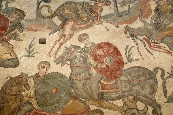 Fragmento de mosaico Villa Romana del Casale, Sicilia —  Fotos de Stock