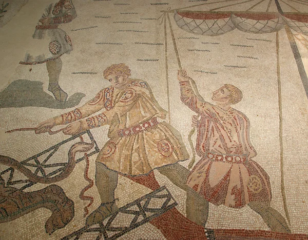Fragmento de mosaico Villa Romana del Casale, Sicilia —  Fotos de Stock
