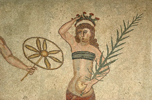 Római Villa Romana del Casale, töredék Sicily mozaik — Stock Fotó