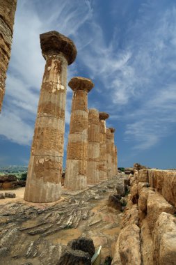 bir antik Yunan tapınağı, Herakles, agrigento, Sicilya kalır