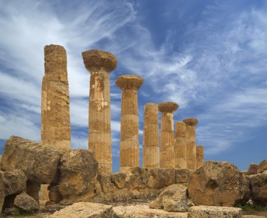 bir antik Yunan tapınağı, Herakles, agrigento, Sicilya kalır