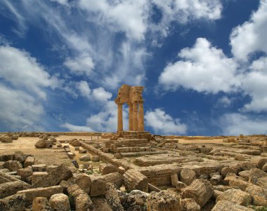 Ancient Greek Temple of the Dioscuri , Agrigento, Sicily clipart