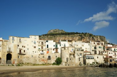 cefalu liman manzarası. Sicilya, İtalya.