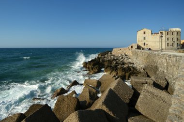 cefalu liman manzarası. Sicilya, İtalya.