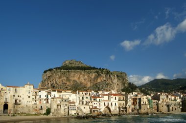 cefalu liman manzarası. Sicilya, İtalya.