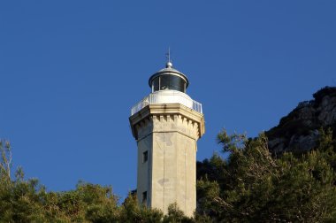 Sicilya Akdeniz kıyısındaki deniz feneri