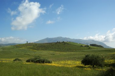 dağ Vadisi - peyzaj, Adası Sicilya, İtalya