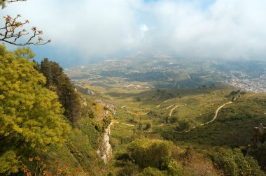 manzara havadan görünümü ile bir dağ Vadisi. Sicilya
