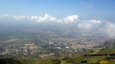 manzara havadan görünümü ile bir dağ Vadisi. Sicilya