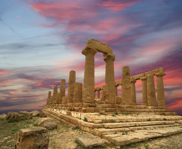 Oude Griekse tempel van juno, agrigento, Sicilië — Stockfoto