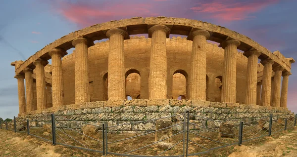 Panorama starověký řecký chrám concordia, agrigento, Sicílie — Stock fotografie