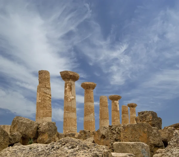 Überreste eines antiken griechischen Tempels der Herakles, Agrigent, Sizilien — Stockfoto