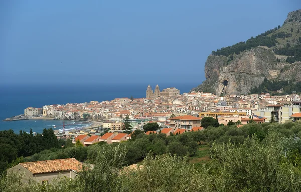 切法卢海滨的视图。意大利西西里岛. — 图库照片