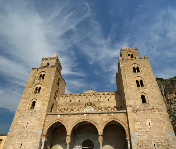 Cefalu, Sicilya, Güney İtalya katedral Bazilikası — Stok fotoğraf