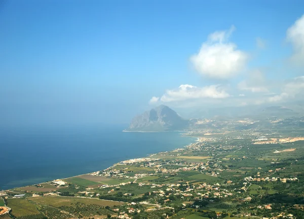 Panoramautsikt över landskapet i Medelhavet med Flygfoto — Stockfoto