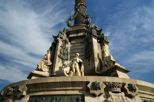 Chistopher Columbus emlékmű Barcelonában, Spanyolország — Stock Fotó